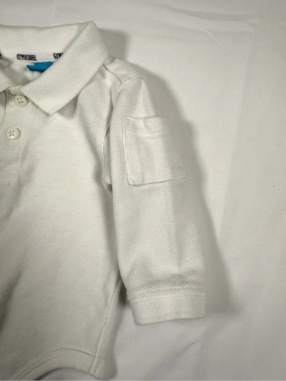 VINTAGE GYMBOREE Baby 2002 Polo Bodysuit 3-6M White Long Sleeve Preppy Y2K